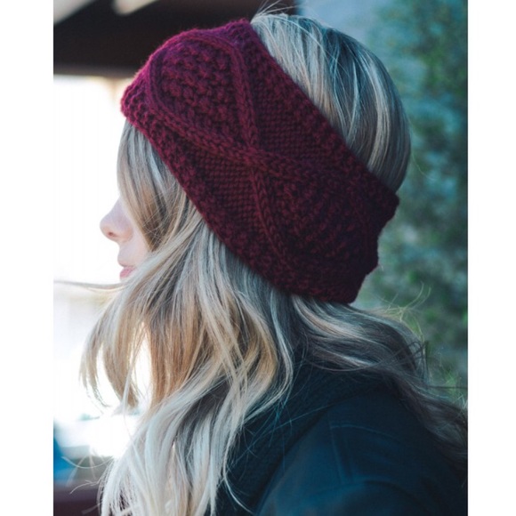 Other - 🧡Burgundy Diamond Stitch Knit Headband